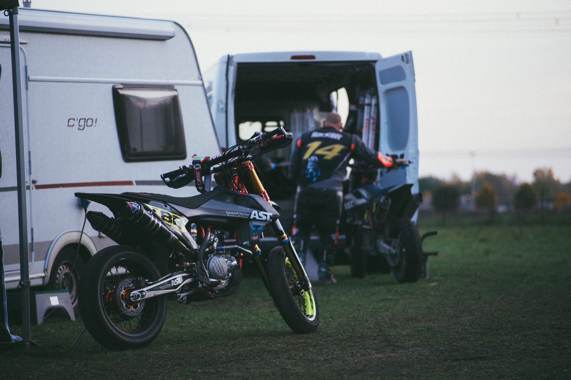 Motocross bike and race van protected by AssetGuard